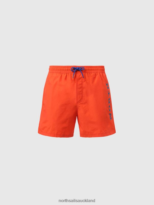 SWIM SHORTS WITH LOGO PATCH Bright orange Beachwear Men X20HV388 North Sails