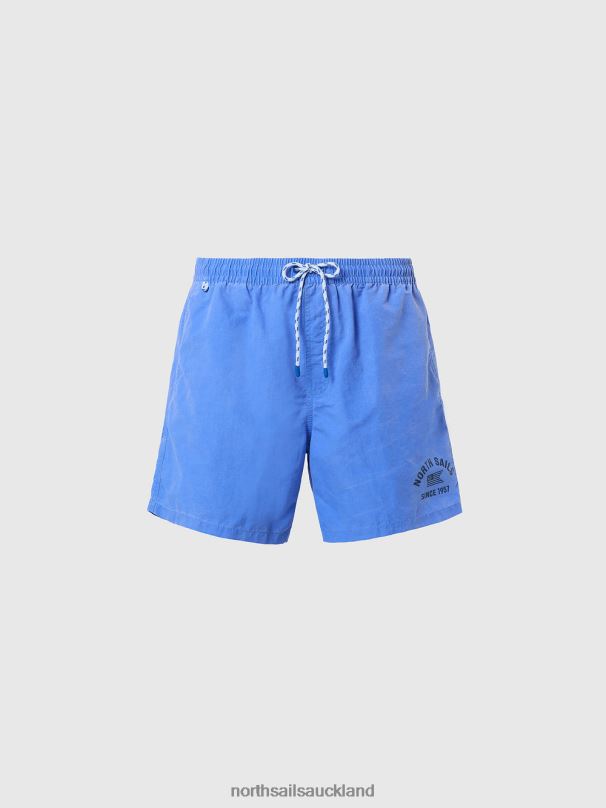 WASHED FABRIC SWIM SHORTS Cornflower blue Beachwear Men X20HV398 North Sails