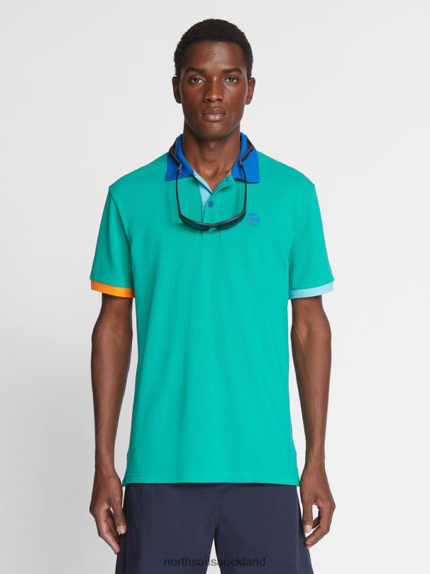 COLOUR-BLOCK POLO SHIRT Emerald Clothing Men X20HV1145 North Sails