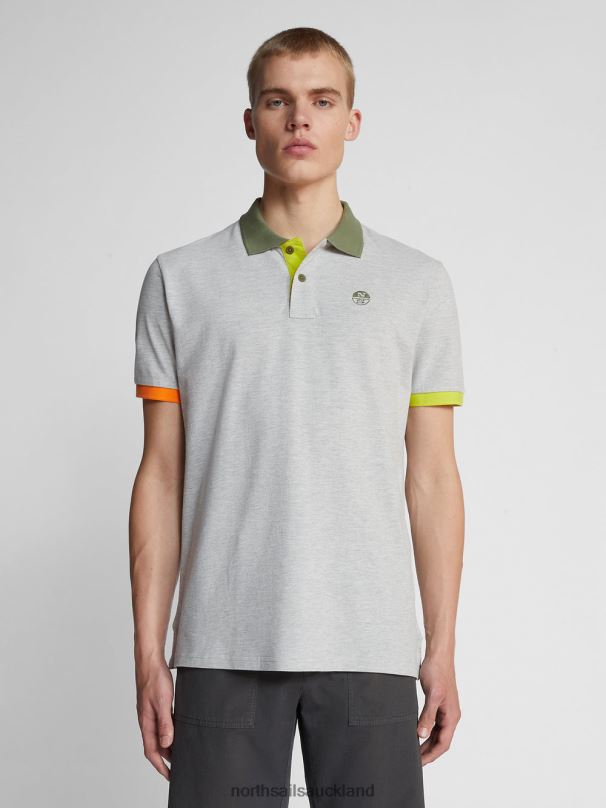 COLOUR-BLOCK POLO SHIRT Grey melange Clothing Men X20HV1149 North Sails