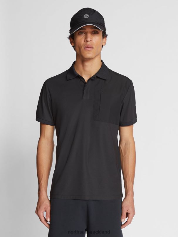 COOLMAX PIQUE POLO SHIRT Black Clothing Men X20HV1072 North Sails