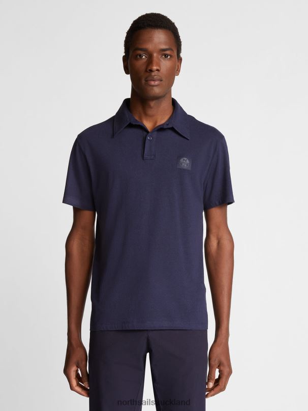 COTTON AND BAMBOO POLO SHIRT Navy blue Clothing Men X20HV1070 North Sails