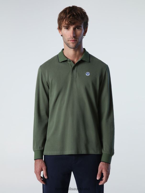 LONG-SLEEVED POLO SHIRT Bronze green Clothing Men X20HV1004 North Sails