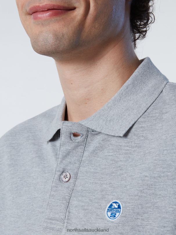 ORGANIC COTTON POLO SHIRT Grey melange Clothing Men X20HV127 North Sails