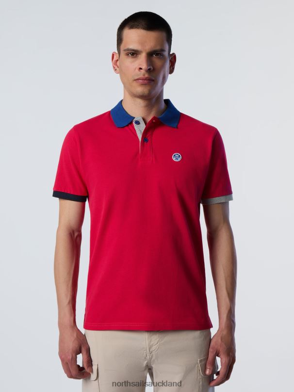 Organic Cotton Polo Shirt NEW Barberry red Clothing Men X20HV98 North Sails