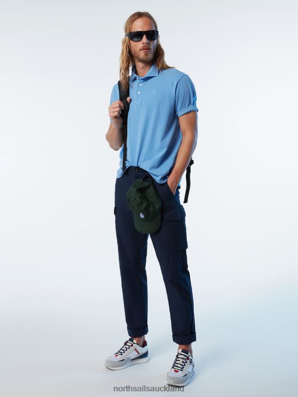 Organic Cotton Polo Shirt NEW Cornflower blue Clothing Men X20HV112 North Sails