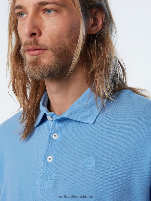 Organic Cotton Polo Shirt NEW Cornflower blue Clothing Men X20HV112 North Sails