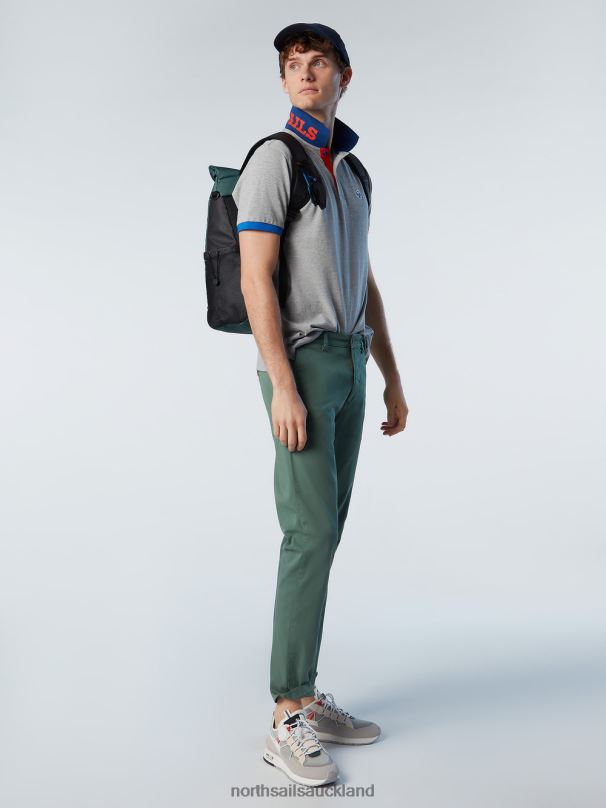 Organic Cotton Polo Shirt NEW Grey melange Clothing Men X20HV103 North Sails