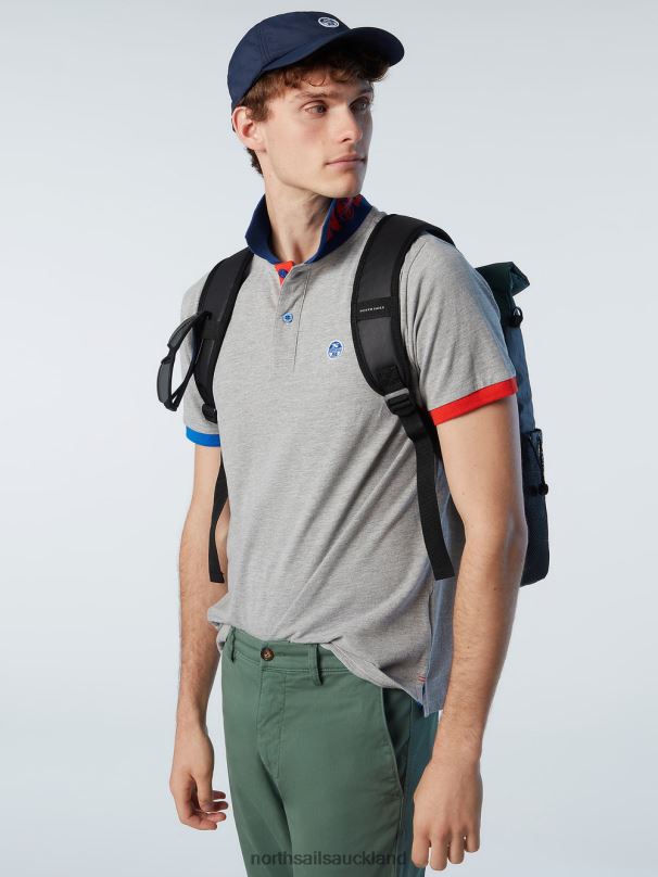 Organic Cotton Polo Shirt NEW Grey melange Clothing Men X20HV103 North Sails