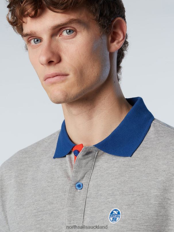 Organic Cotton Polo Shirt NEW Grey melange Clothing Men X20HV103 North Sails