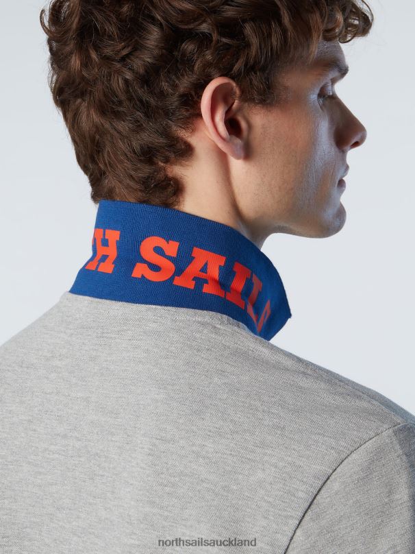 Organic Cotton Polo Shirt NEW Grey melange Clothing Men X20HV103 North Sails