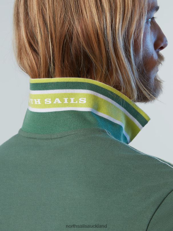 Organic Cotton Polo Shirt NEW Military green Clothing Men X20HV84 North Sails