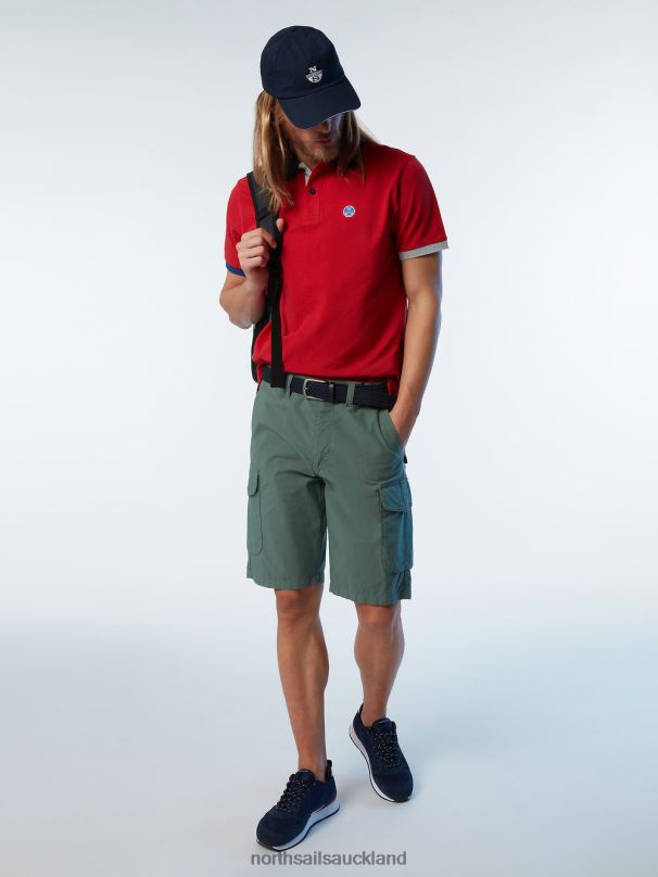 Organic Cotton Polo Shirt NEW Red Clothing Men X20HV97 North Sails