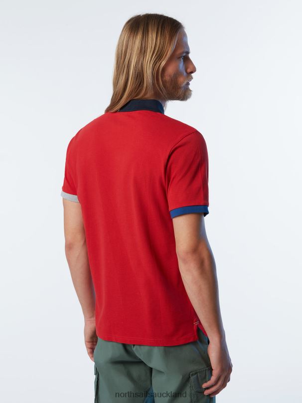 Organic Cotton Polo Shirt NEW Red Clothing Men X20HV97 North Sails