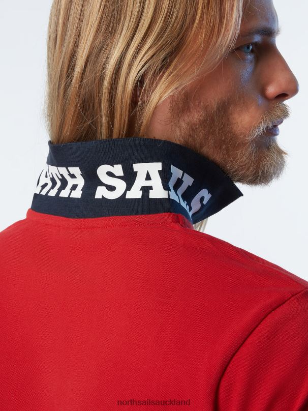 Organic Cotton Polo Shirt NEW Red Clothing Men X20HV97 North Sails