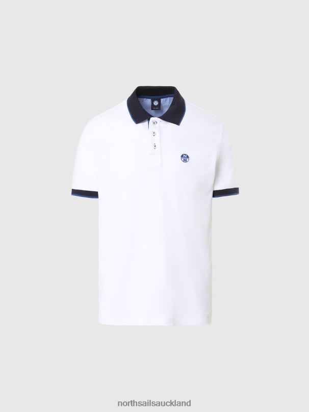 Organic Cotton Polo Shirt NEW White Clothing Men X20HV114 North Sails