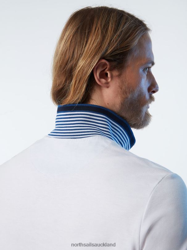 Organic Cotton Polo Shirt NEW White Clothing Men X20HV114 North Sails