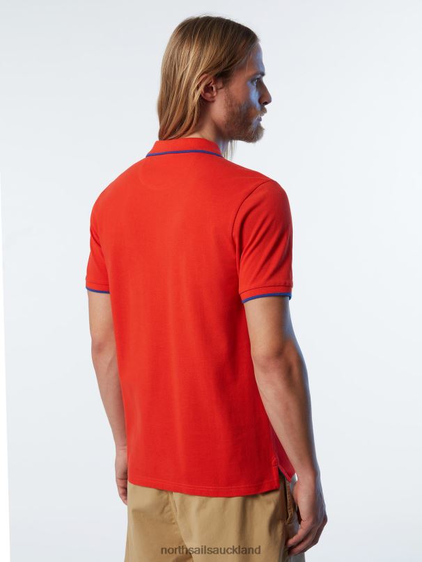 Organic Cotton Polo Shirt SALE Bright orange Clothing Men X20HV71 North Sails