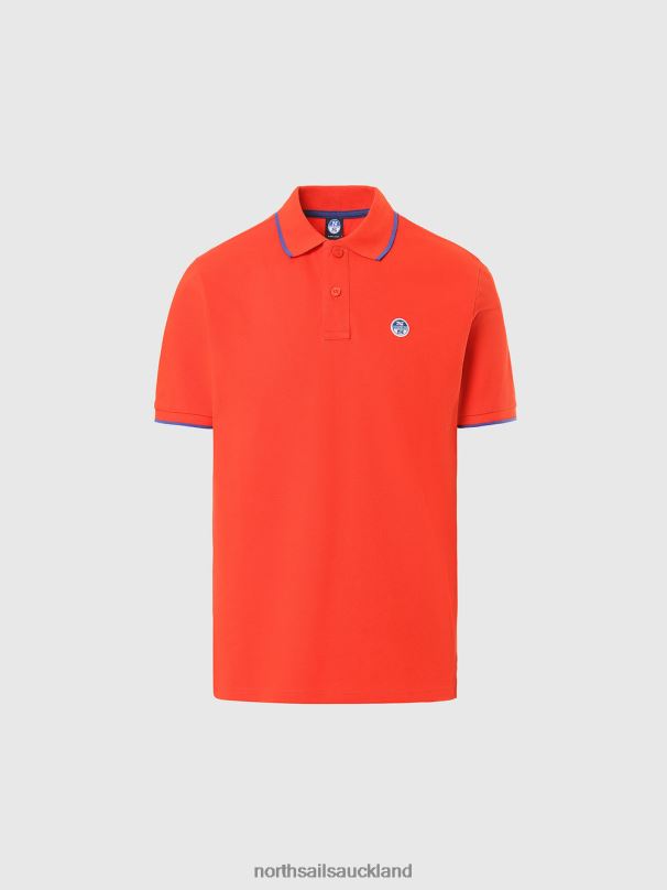 Organic Cotton Polo Shirt SALE Bright orange Clothing Men X20HV71 North Sails