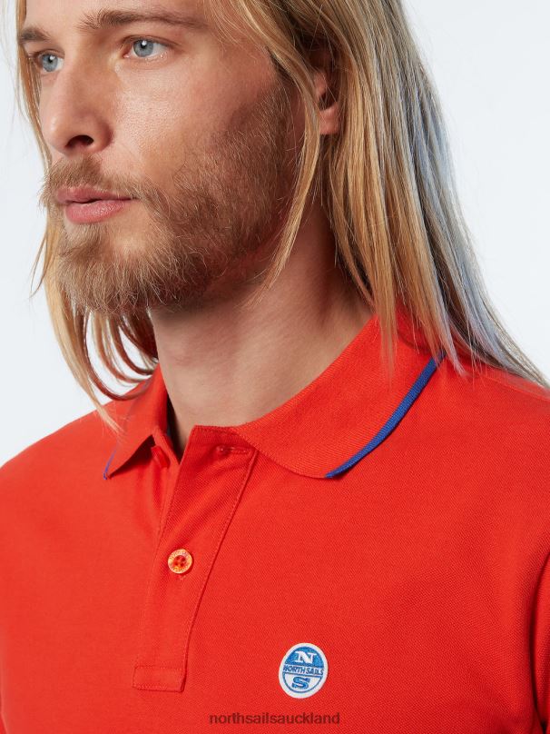 Organic Cotton Polo Shirt SALE Bright orange Clothing Men X20HV71 North Sails