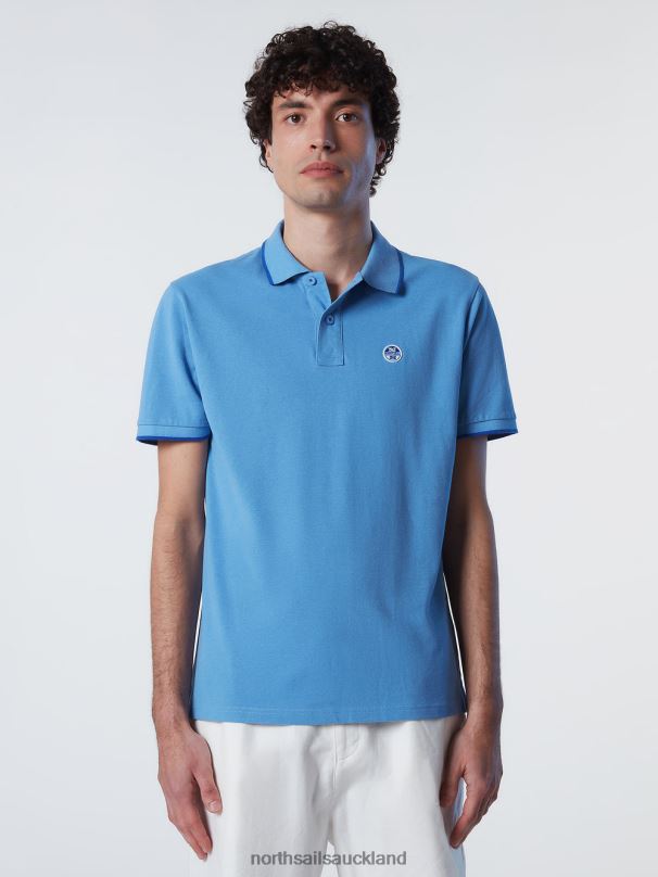 Organic Cotton Polo Shirt SALE Cornflower blue Clothing Men X20HV78 North Sails