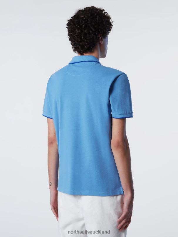 Organic Cotton Polo Shirt SALE Cornflower blue Clothing Men X20HV78 North Sails