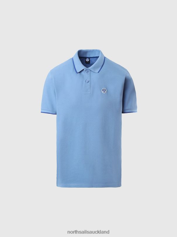 Organic Cotton Polo Shirt SALE Cornflower blue Clothing Men X20HV78 North Sails