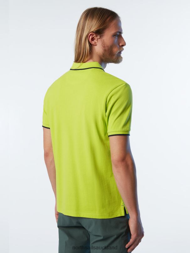 Organic Cotton Polo Shirt SALE Lime Clothing Men X20HV70 North Sails