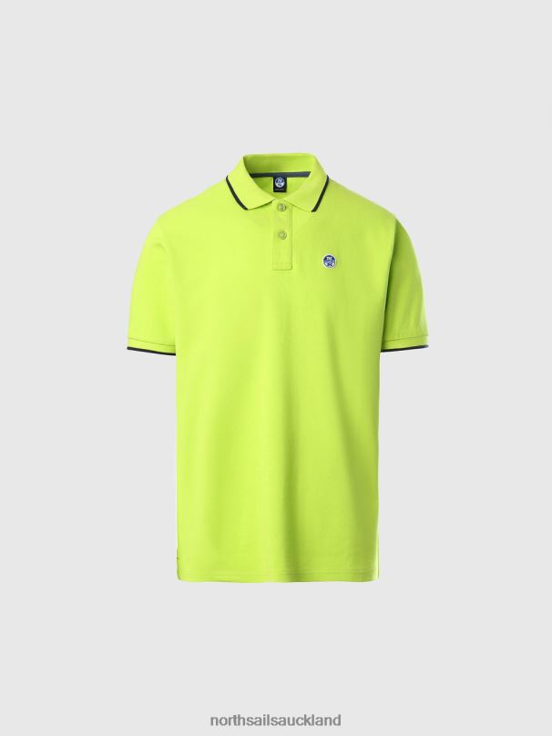 Organic Cotton Polo Shirt SALE Lime Clothing Men X20HV70 North Sails