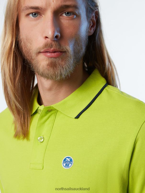 Organic Cotton Polo Shirt SALE Lime Clothing Men X20HV70 North Sails