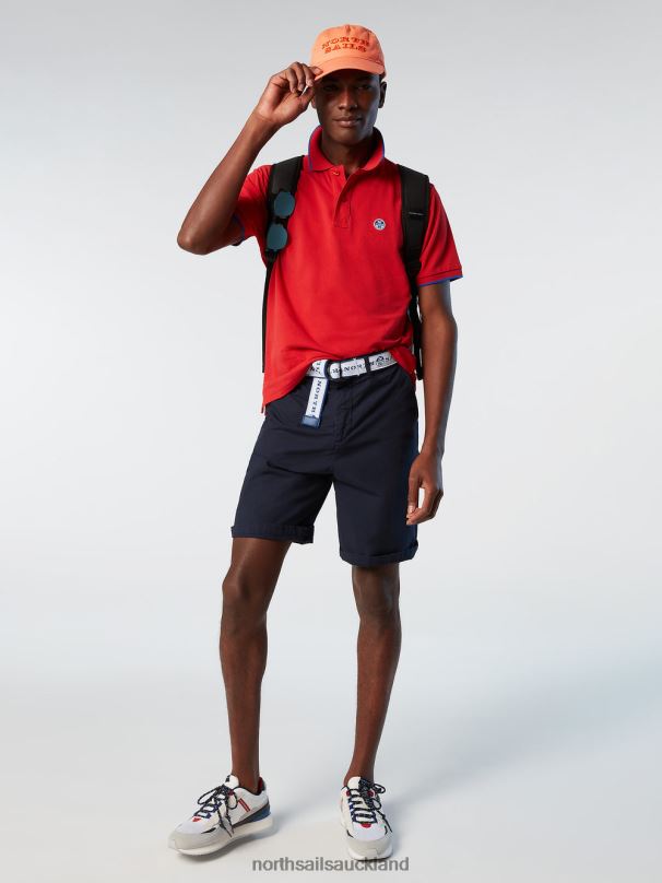 Organic Cotton Polo Shirt SALE Red Clothing Men X20HV68 North Sails