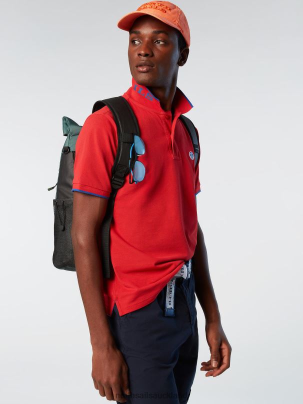 Organic Cotton Polo Shirt SALE Red Clothing Men X20HV68 North Sails