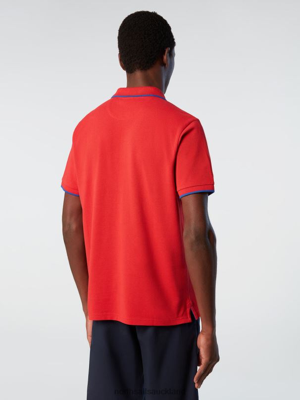 Organic Cotton Polo Shirt SALE Red Clothing Men X20HV68 North Sails