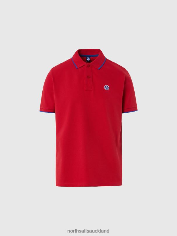 Organic Cotton Polo Shirt SALE Red Clothing Men X20HV68 North Sails