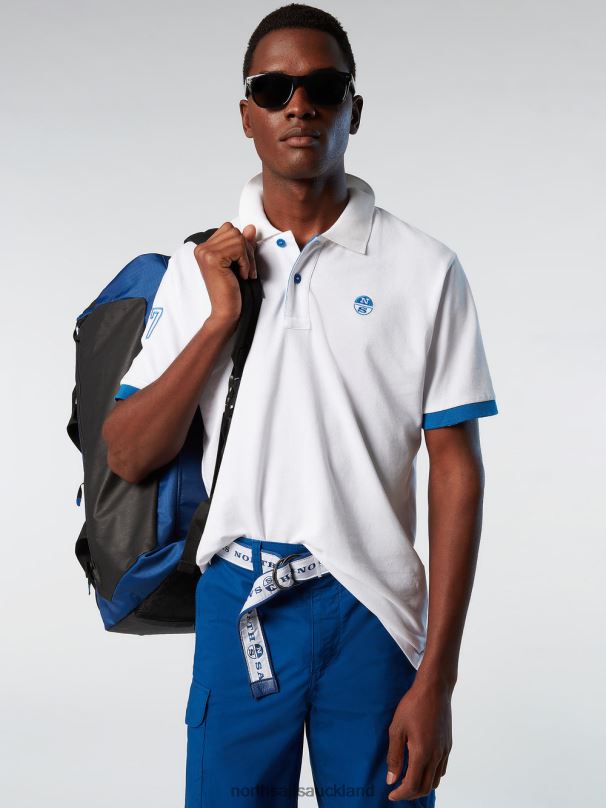 Organic Cotton Polo Shirt SALE White Clothing Men X20HV8 North Sails