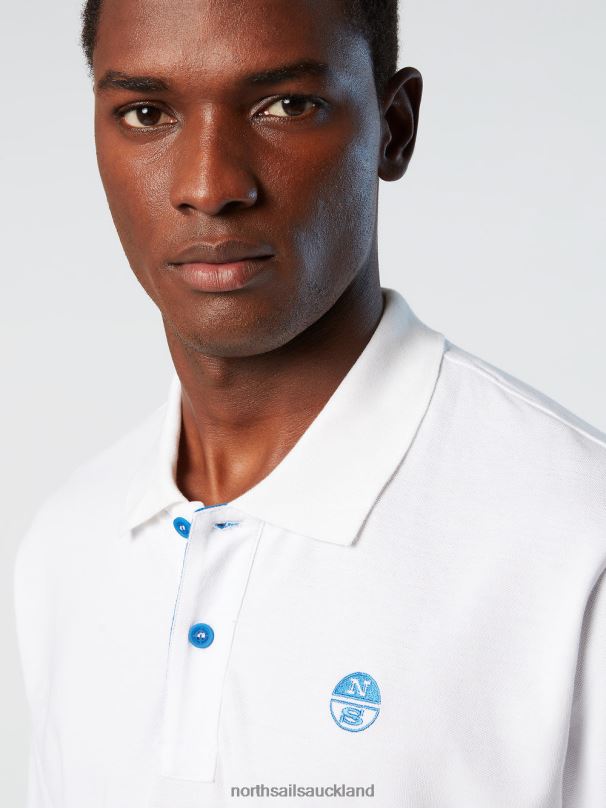 Organic Cotton Polo Shirt SALE White Clothing Men X20HV8 North Sails