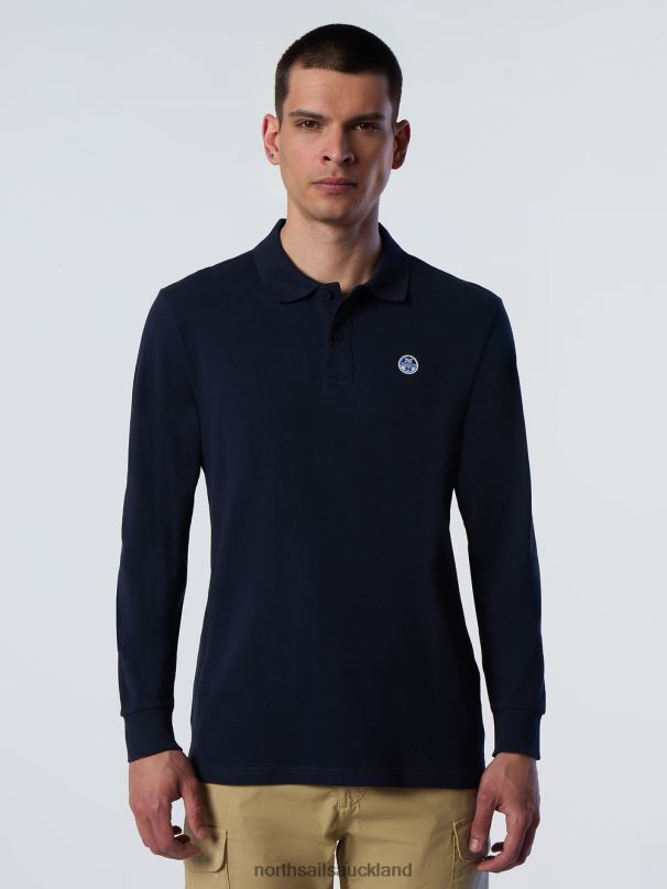 POLO SHIRT WITH LOGO PATCH Navy blue Clothing Men X20HV87 North Sails