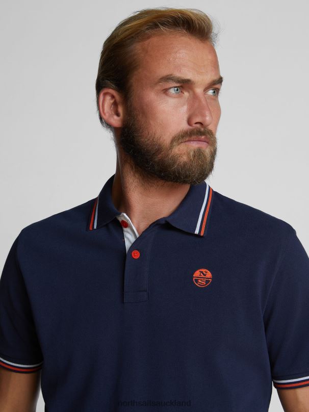 POLO WITH CONTRAST TRIMS Navy blue Clothing Men X20HV1213 North Sails