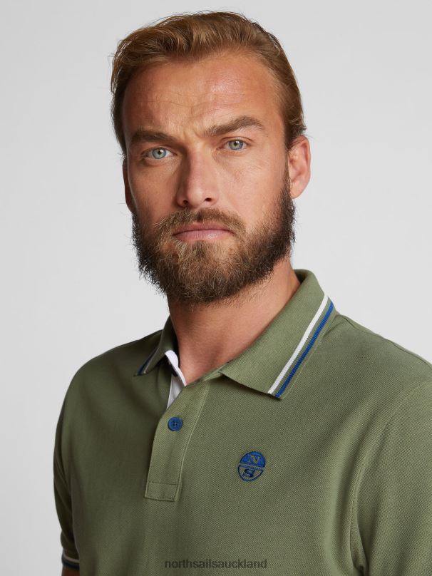 POLO WITH CONTRAST TRIMS Olive green Clothing Men X20HV1211 North Sails