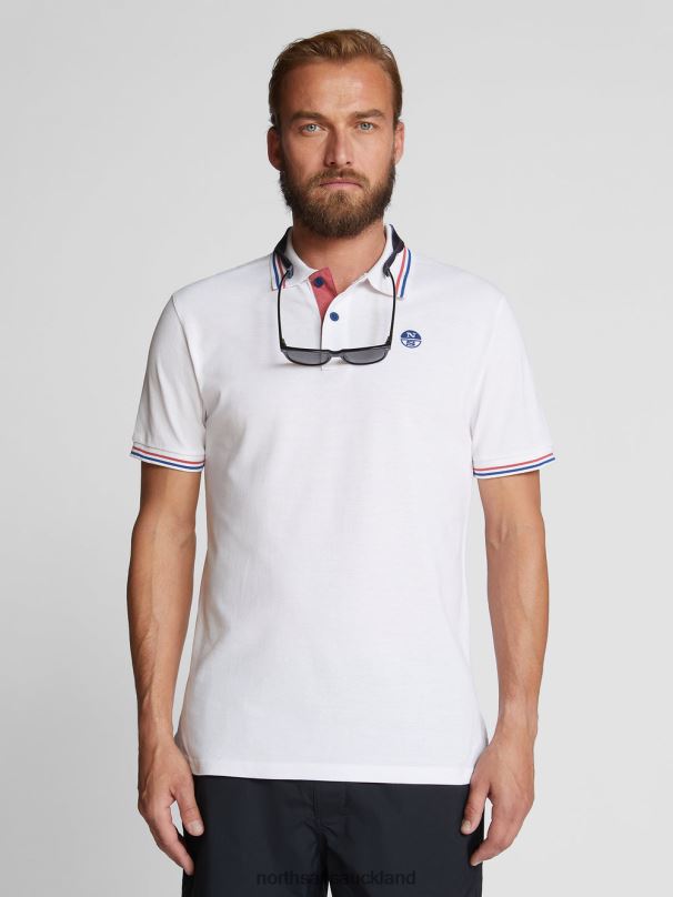 POLO WITH CONTRAST TRIMS White Clothing Men X20HV1208 North Sails
