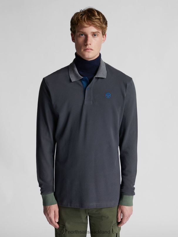 POLO WITH EMBROIDERED LOGO Asphalt Clothing Men X20HV1317 North Sails