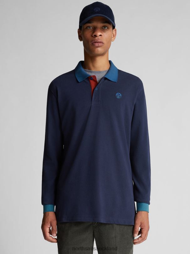 POLO WITH EMBROIDERED LOGO Navy blue Clothing Men X20HV1316 North Sails