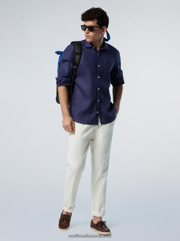 LINEN SHIRT Navy blue Clothing Men X20HV226 North Sails