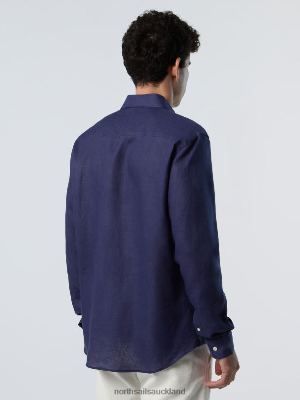 LINEN SHIRT Navy blue Clothing Men X20HV226 North Sails