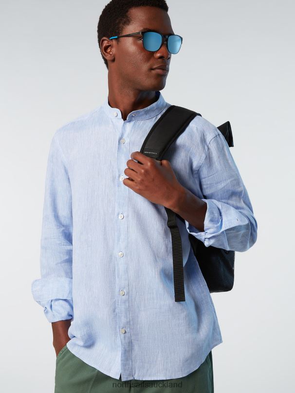 MANDARIN COLLAR SHIRT Light blue Clothing Men X20HV235 North Sails