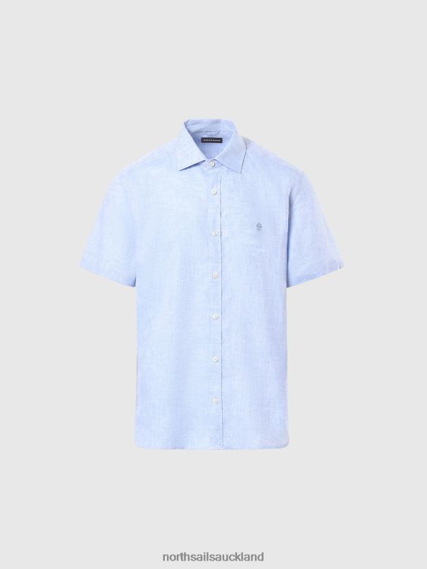 SHORT-SLEEVE LINEN SHIRT Light blue Clothing Men X20HV215 North Sails