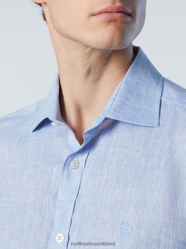 SHORT-SLEEVE LINEN SHIRT Light blue Clothing Men X20HV215 North Sails
