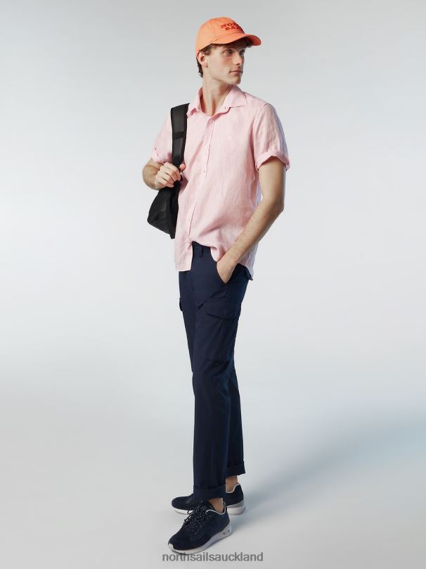 SHORT-SLEEVE LINEN SHIRT Tea rose Clothing Men X20HV214 North Sails