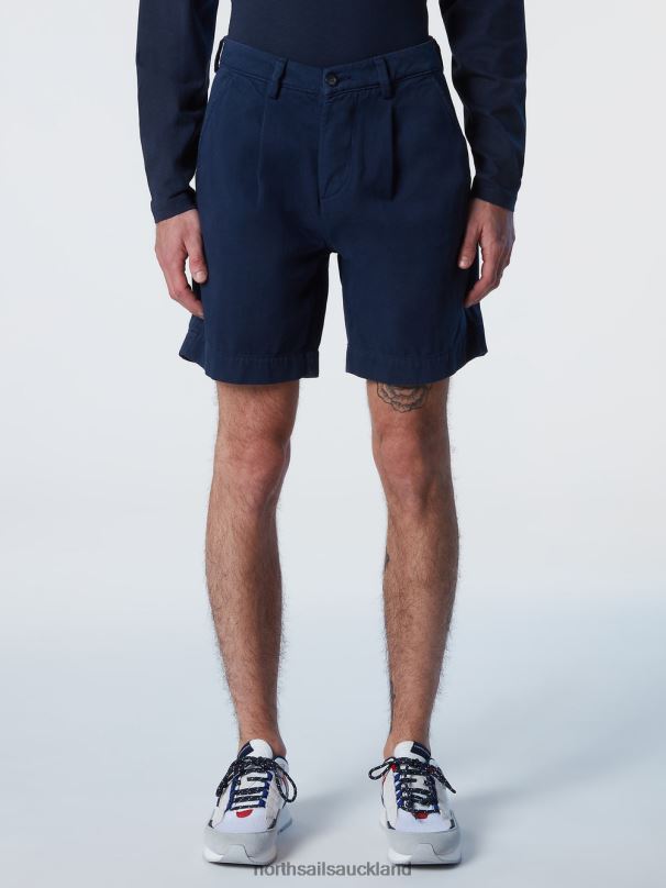 CHINO SHORTS WITH PLEATS Navy blue Clothing Men X20HV366 North Sails