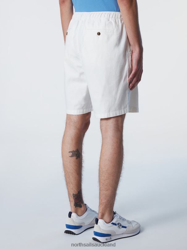 WASHED COTTON-LINEN SHORTS White Clothing Men X20HV327 North Sails